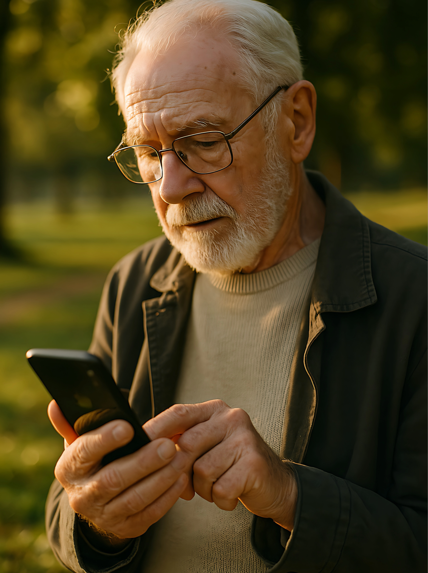 Medicare patient using phone to connect with healthcare team